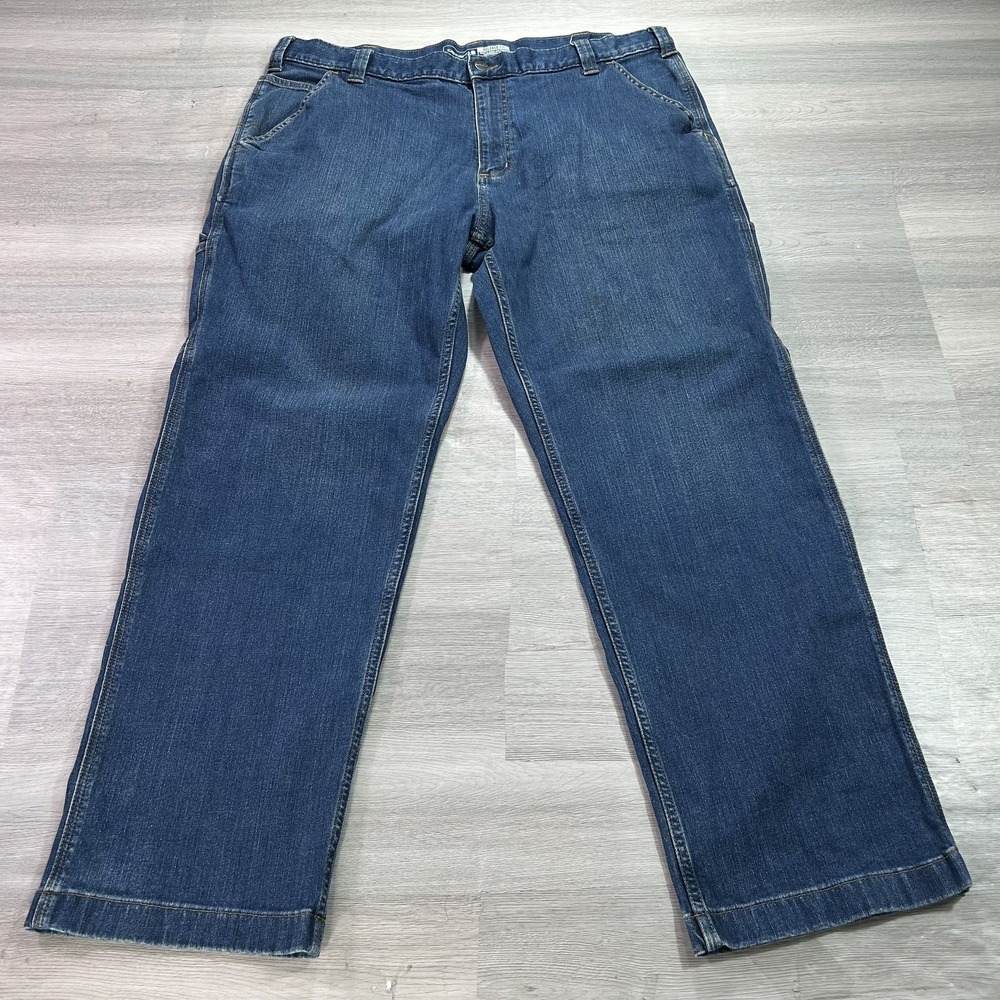 Carhartt Relaxed Fit Jeans Mens 40x30 Blue Straight‎ Stretch Denim Work Pants